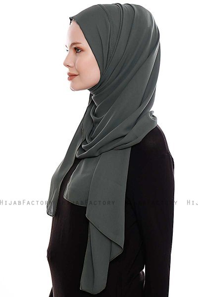 Yara - Hijab Crepe One-Piece Práctico Caqui