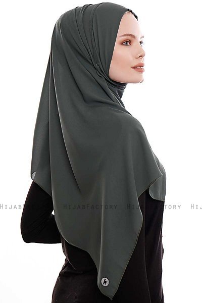 Yara - Hijab Crepe One-Piece Práctico Caqui