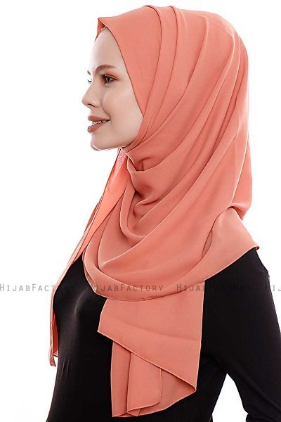 Yara - Hijab Crepe One-Piece Práctico Salmón
