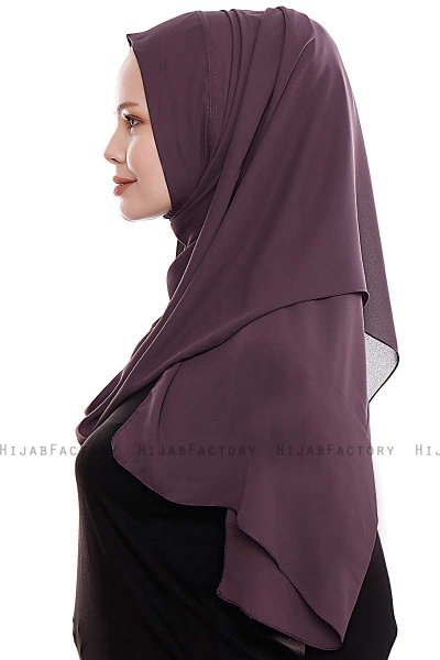 Yara - Hijab Crepe One-Piece Práctico Púrpura