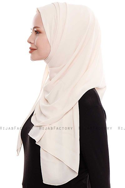 Yara - Hijab Crepe One-Piece Práctico Beige Claro