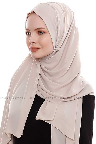Yara - Hijab Crepe One-Piece Práctico Taupe Claro