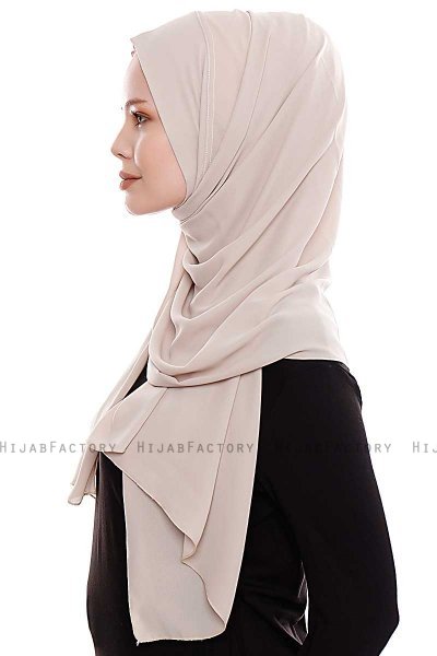 Yara - Hijab Crepe One-Piece Práctico Taupe Claro