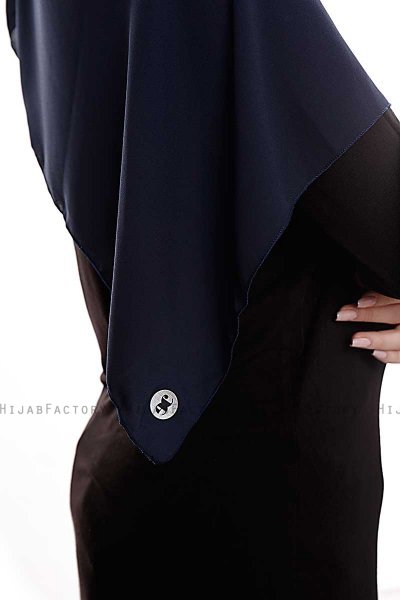Yara - Hijab Crepe One-Piece Práctico Azul Marino