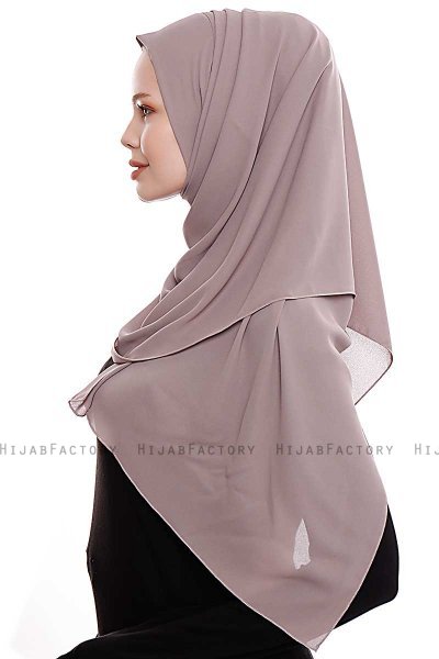 Yara - Hijab Crepe One-Piece Práctico Taupe Oscuro