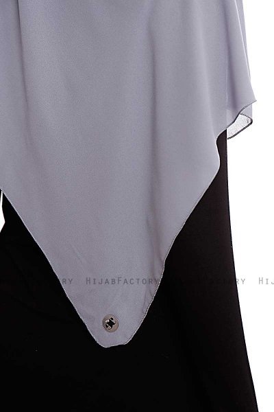Yara - Hijab Crepe One-Piece Práctico Gris Oscuro