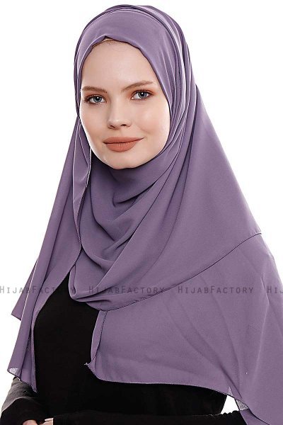 Yara - Hijab Crepe One-Piece Práctico Ciruelas