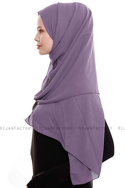 Yara - Hijab Crepe One-Piece Práctico Ciruelas