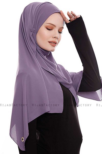 Yara - Hijab Crepe One-Piece Práctico Ciruelas