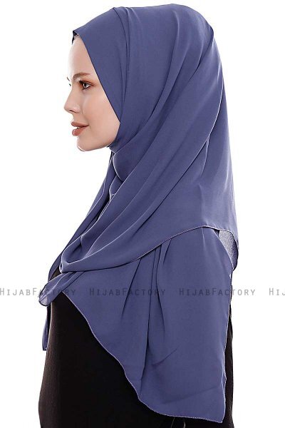Yara - Hijab Crepe One-Piece Práctico Royal Blue