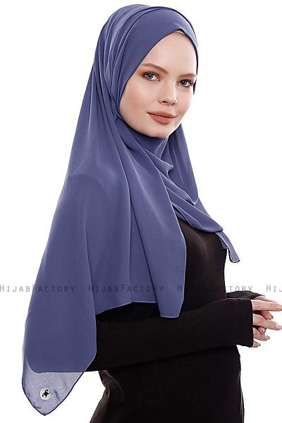 Yara - Hijab Crepe One-Piece Práctico Royal Blue