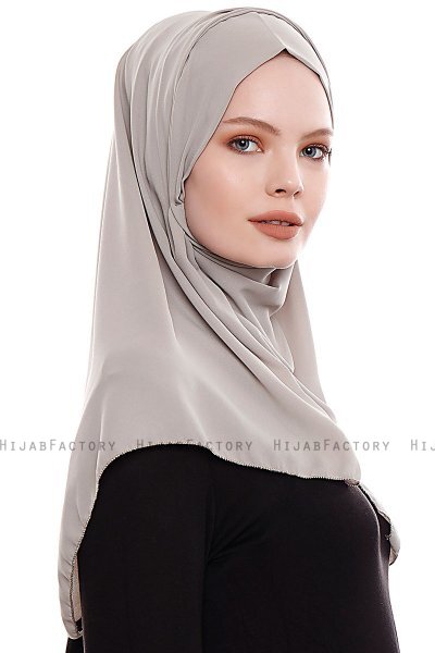 Yara - Hijab Crepe One-Piece Práctico Sand