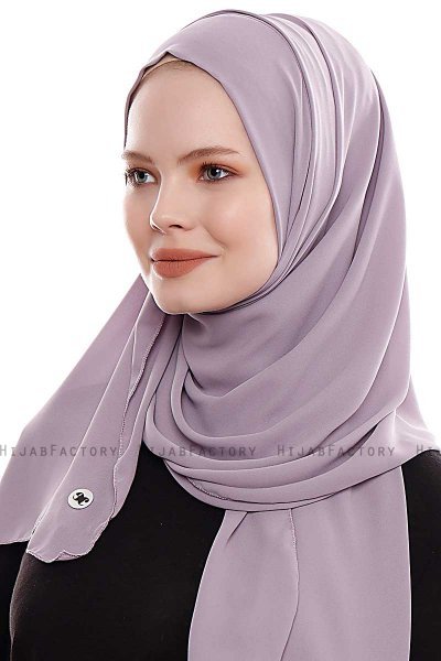 Yara - Hijab Crepe One-Piece Práctico Piedra Gris