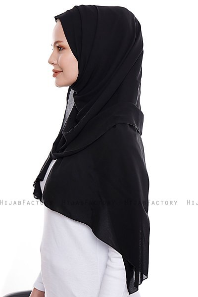 Yara - Hijab Crepe One-Piece Práctico Negro