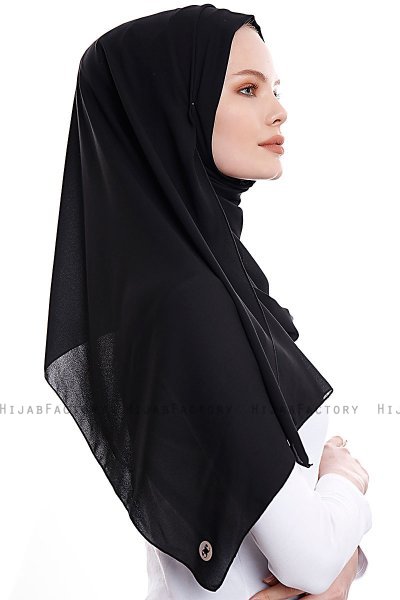 Yara - Hijab Crepe One-Piece Práctico Negro