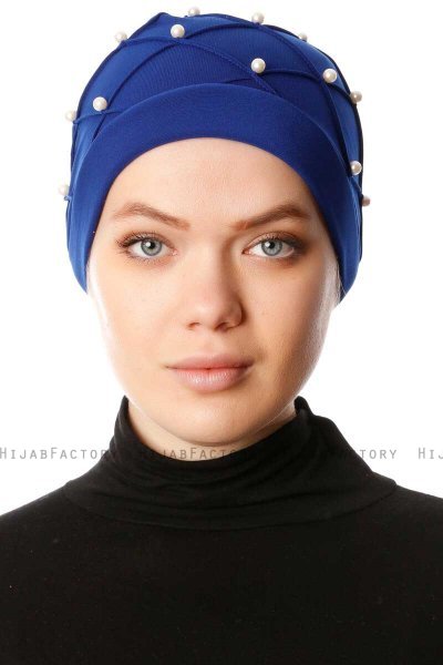 Yaren - Turbante Crepe Chiffon Azul - Sehr-i Sal