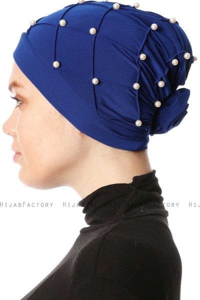 Yaren - Turbante Crepe Chiffon Azul - Sehr-i Sal