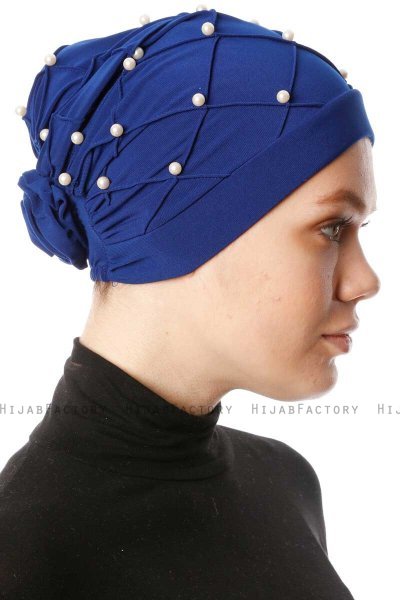 Yaren - Turbante Crepe Chiffon Azul - Sehr-i Sal