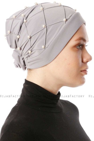 Yaren - Turbante Crepe Chiffon Gris - Sehr-i Sal