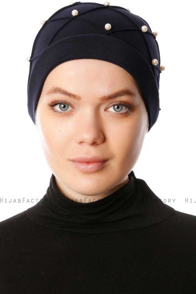 Yaren - Turbante Crepe Chiffon Azul Marino - Sehr-i Sal