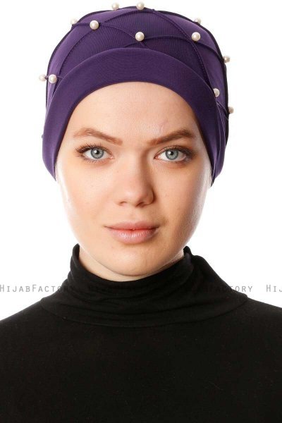 Yaren - Turbante Crepe Chiffon Morado Oscuro - Sehr-i Sal