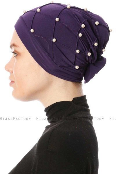 Yaren - Turbante Crepe Chiffon Morado Oscuro - Sehr-i Sal