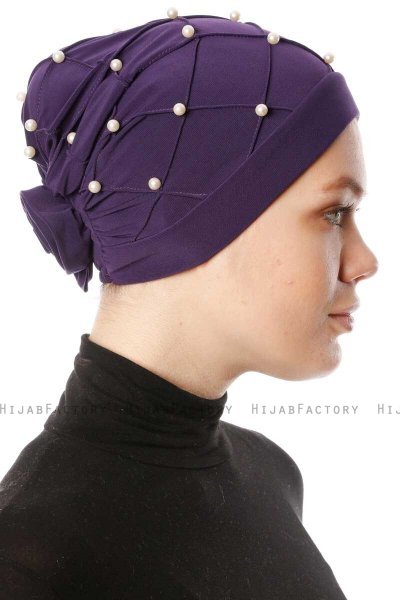 Yaren - Turbante Crepe Chiffon Morado Oscuro - Sehr-i Sal