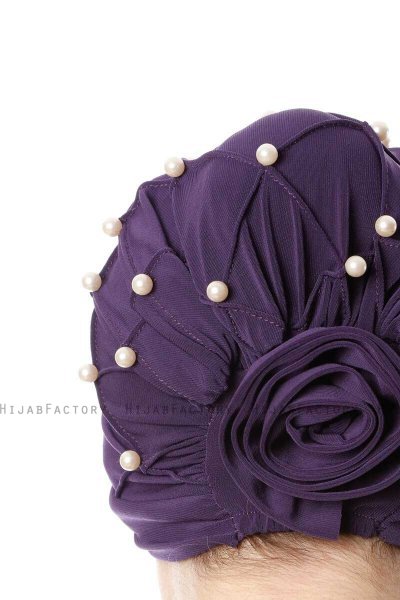 Yaren - Turbante Crepe Chiffon Morado Oscuro - Sehr-i Sal