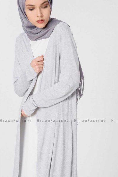 Yasmin Grå Lång Cardigan Miss Halima 280088c