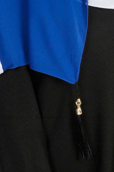 Yelda Silver & Blå Chiffon Hijab Sjal Madame Polo 130040-5