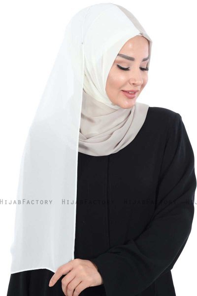 Ylva - Hijab Chiffon Práctico Crema & Taupe