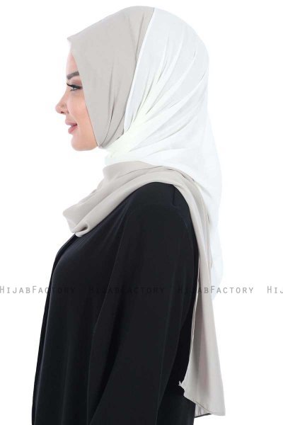 Ylva - Hijab Chiffon Práctico Crema & Taupe