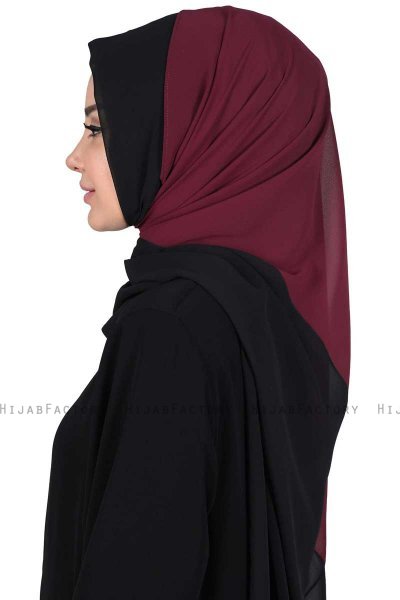 Ylva - Hijab Chiffon Práctico Ciruelas & Negro