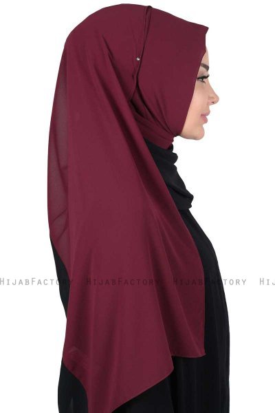 Ylva - Hijab Chiffon Práctico Ciruelas & Negro