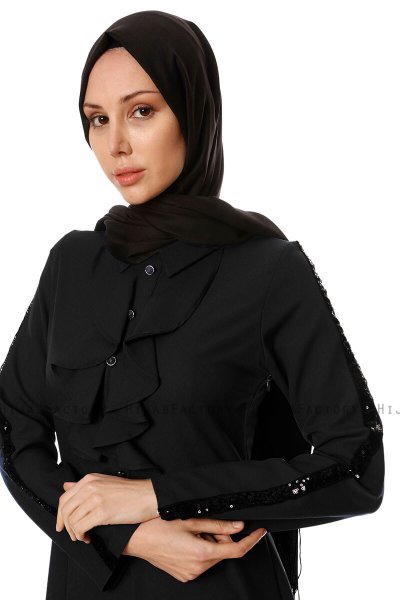Yussra - Vestido Negro - Burun