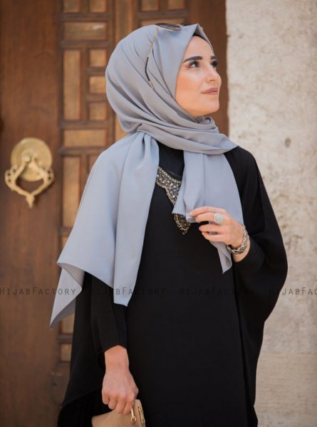 Zahra Ljusgrå Crepe Hijab Mirach 110022a