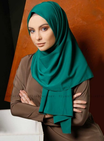 Zahra Mörkgrön Crepe Hijab Mirach 110033a