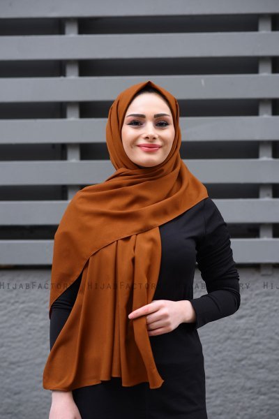 Zahra - Hijab De Crepe Terracotta - Mirach
