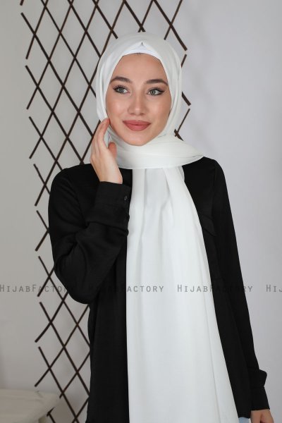Zahra - Hijab De Crepe Blanco - Mirach