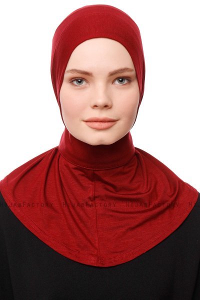 Zeliha - Hijab Práctico Viscosa Burdeos