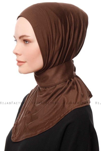 Zeliha - Hijab Práctico Viscosa Marrón