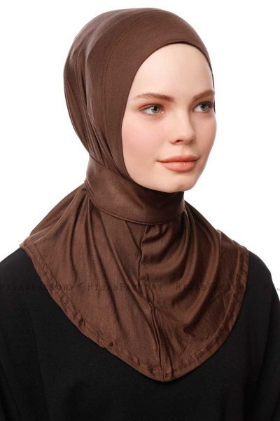 Zeliha - Hijab Práctico Viscosa Marrón