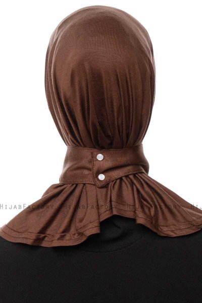 Zeliha - Hijab Práctico Viscosa Marrón