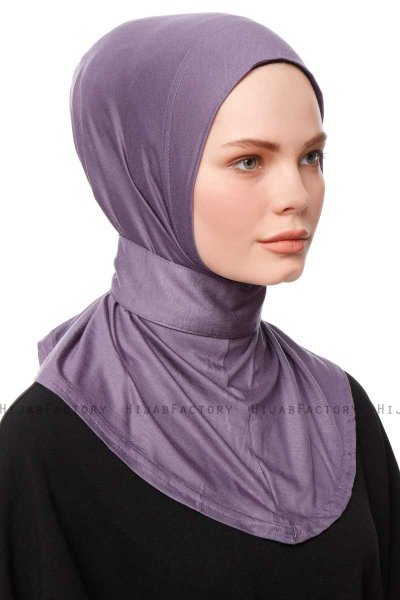 Zeliha - Hijab Práctico Viscosa Púrpura