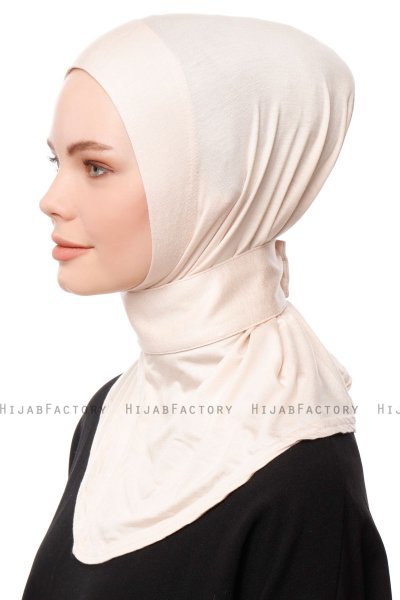 Zeliha - Hijab Práctico Viscosa Beige Claro