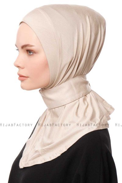 Zeliha - Hijab Práctico Viscosa Taupe Claro