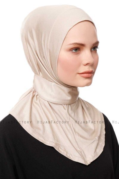 Zeliha - Hijab Práctico Viscosa Taupe Claro