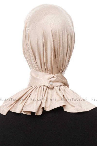 Zeliha - Hijab Práctico Viscosa Taupe Claro