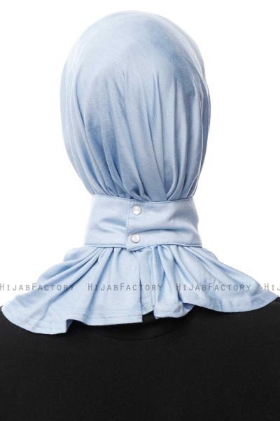 Zeliha - Hijab Práctico Viscosa Azul Claro