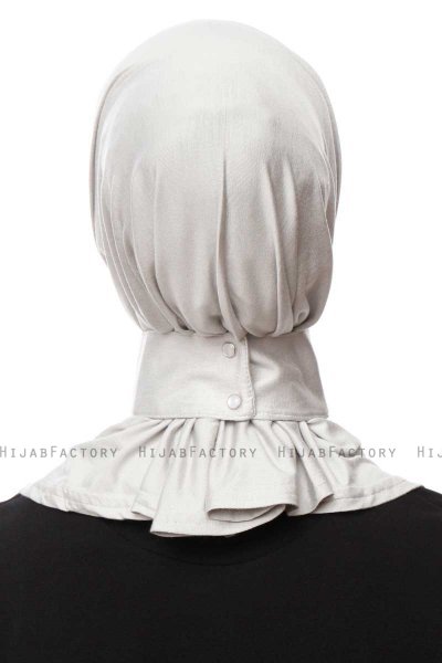 Zeliha - Hijab Práctico Viscosa Gris Claro